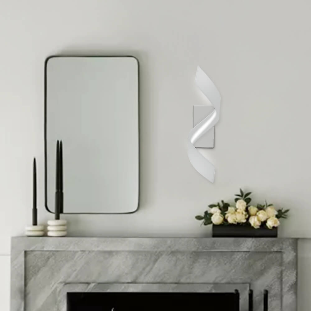 Lámpara de Pared LED en Espiral de Metal Negro y Blanco, Iluminación Moderna para Interiores y Exteriores 2