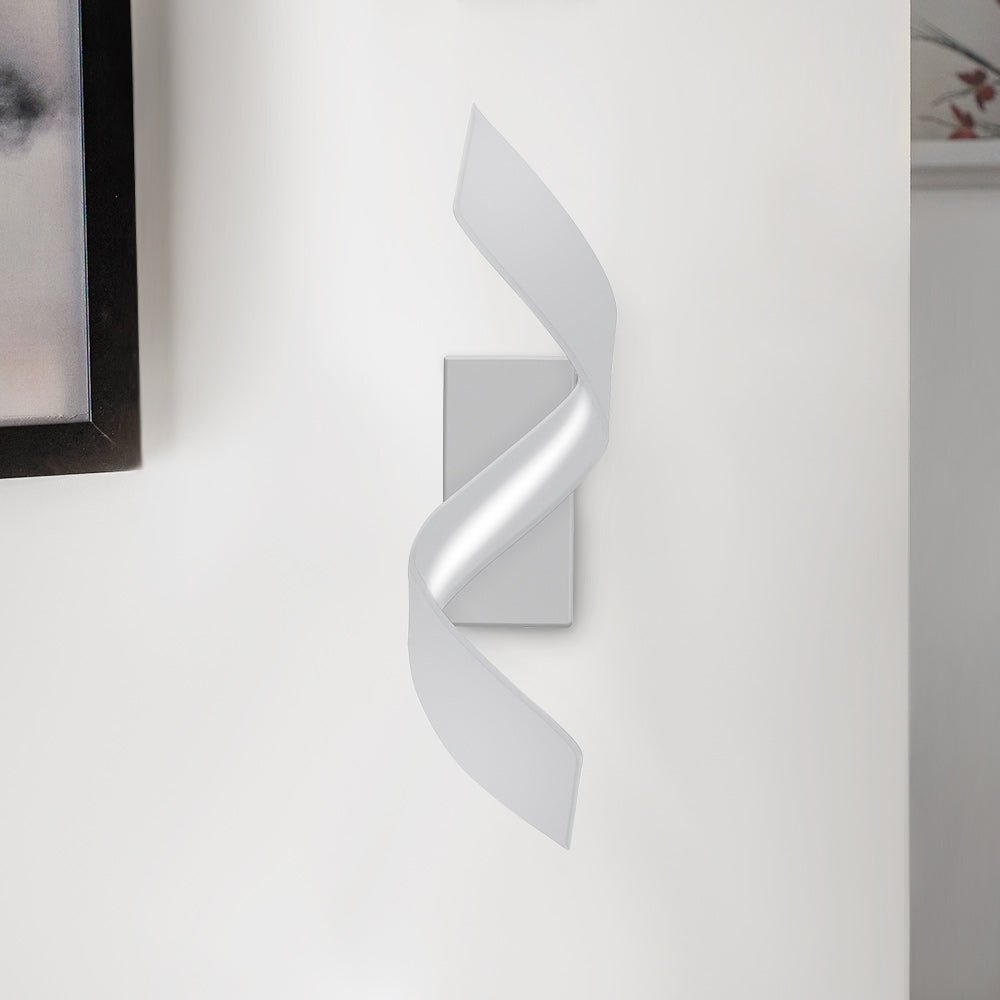 Lámpara de Pared LED en Espiral de Metal Negro y Blanco, Iluminación Moderna para Interiores y Exteriores 7
