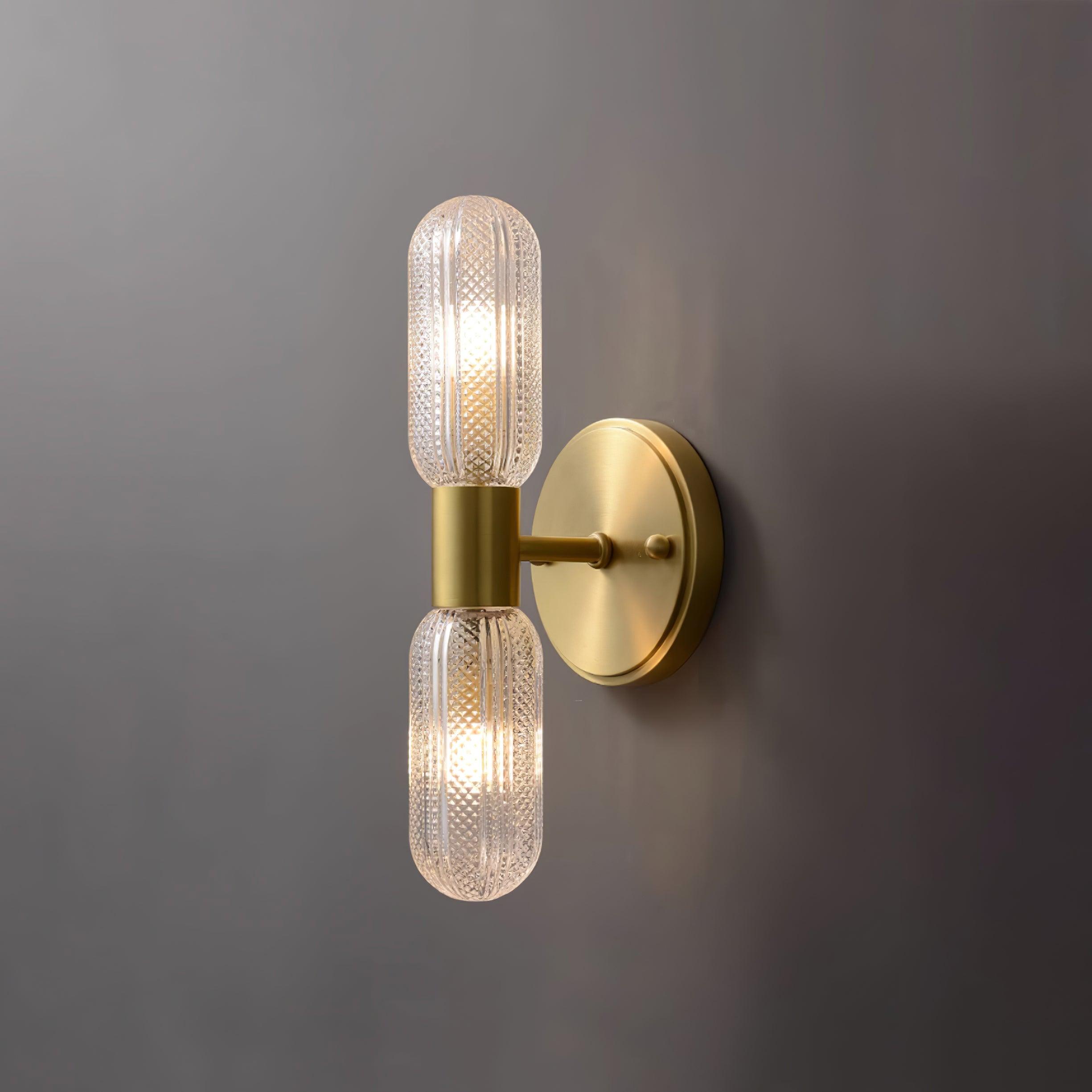 Lámpara de Pared Mallory Nórdica en Cobre con Pantalla de Vidrio, Aplique Pared Ideal para Espacios Reducidos 0