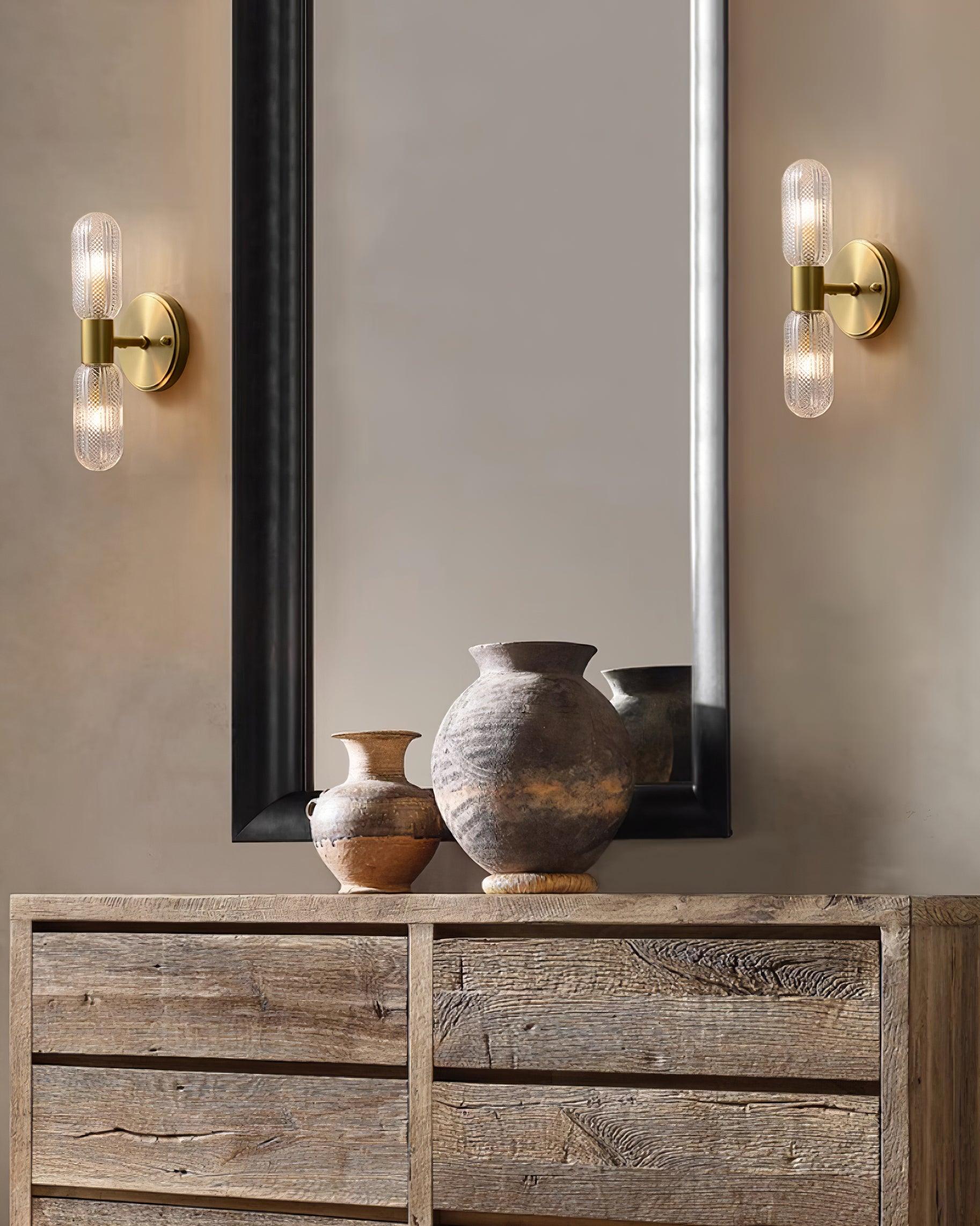 Lámpara de Pared Mallory Nórdica en Cobre con Pantalla de Vidrio, Aplique Pared Ideal para Espacios Reducidos 4