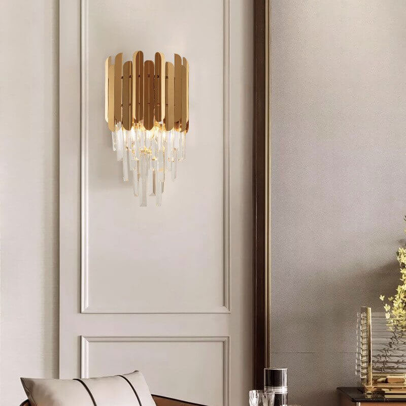 Lámpara de Pared Mini Candelabro de Acero Inoxidable y Vidrio con Luz Cálida y Fría – Apliques de Pared Elegantes 0