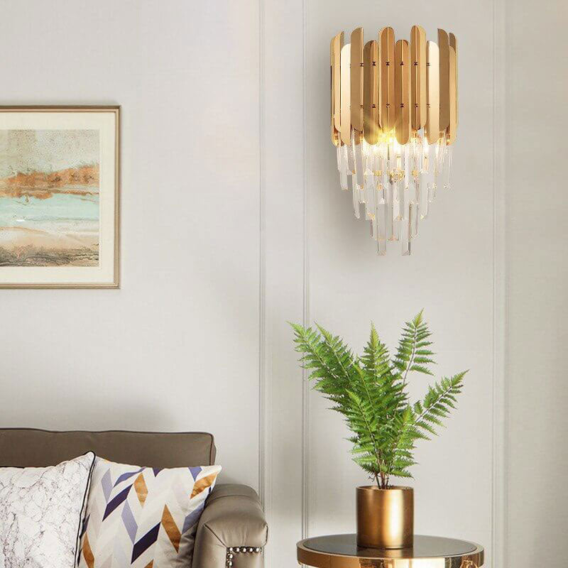 Lámpara de Pared Mini Candelabro de Acero Inoxidable y Vidrio con Luz Cálida y Fría – Apliques de Pared Elegantes 1