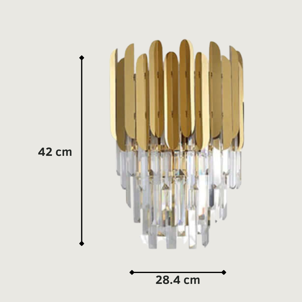 Miruni - Lámpara de Pared Mini Candelabro de Acero Inoxidable y Vidrio con Luz Cálida y Fría - Apliques de Pared Elegantes