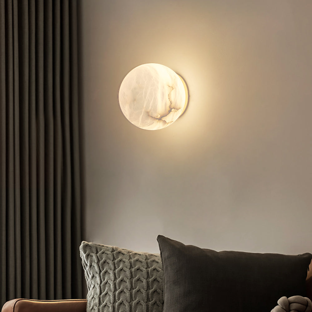 Lámpara de Pared Mini Orb de Alabastro con Diseño Elegante y Luz LED 0