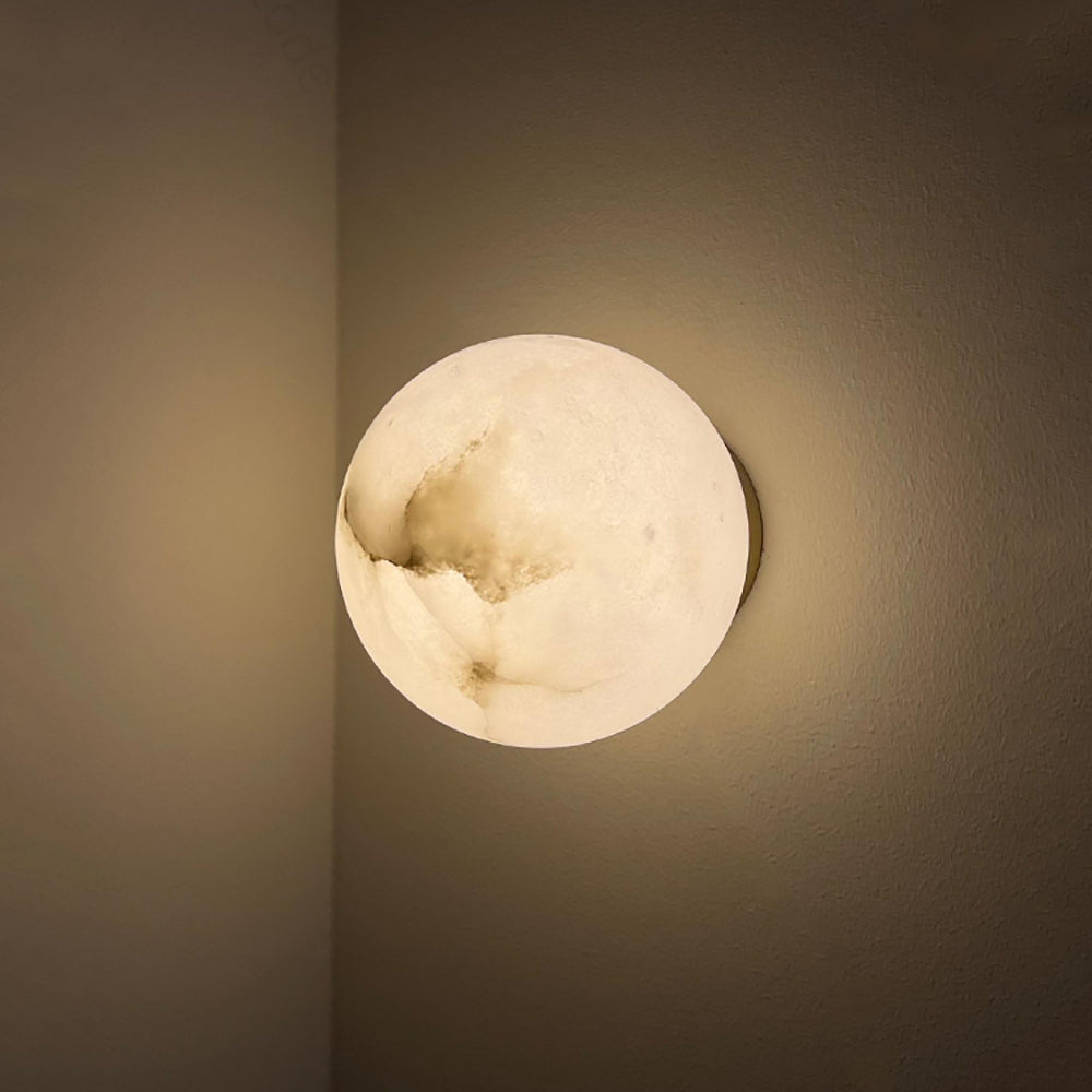 Lámpara de Pared Mini Orb de Alabastro con Diseño Elegante y Luz LED 10