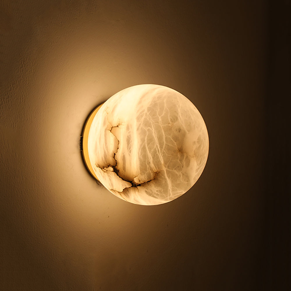 Lámpara de Pared Mini Orb de Alabastro con Diseño Elegante y Luz LED 11