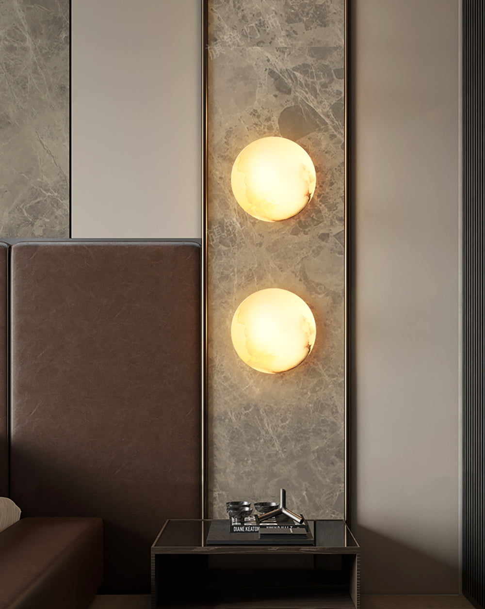 Lámpara de Pared Mini Orb de Alabastro con Diseño Elegante y Luz LED 2