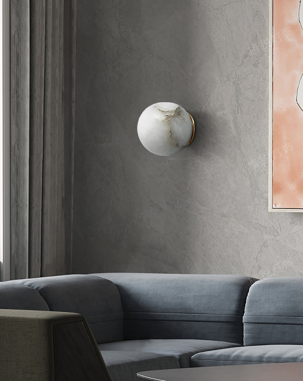 Lámpara de Pared Mini Orb de Alabastro con Diseño Elegante y Luz LED 8