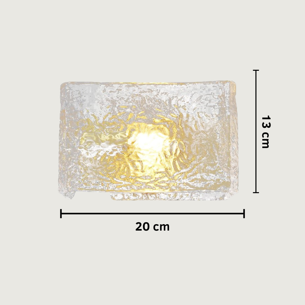 Velani - Lámpara de Pared Minimalista de Metal con Pantalla de Vidrio Texturizado en Acabado Bronce - Apliques de Pared Modernos