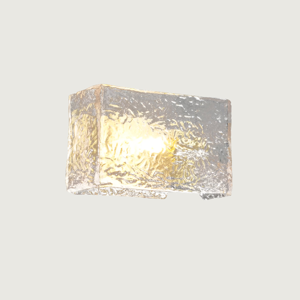 Lámpara de Pared Minimalista de Metal con Pantalla de Vidrio Texturizado en Acabado Bronce – Apliques de Pared Modernos 5