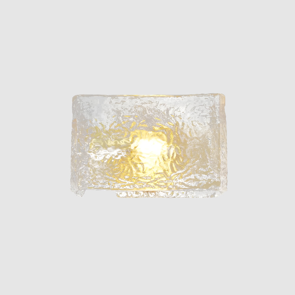 Lámpara de Pared Minimalista de Metal con Pantalla de Vidrio Texturizado en Acabado Bronce – Apliques de Pared Modernos 7