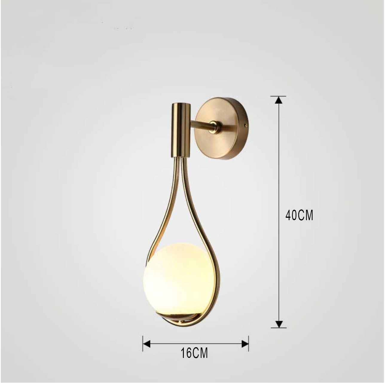 Lámpara de Pared Moderna Nórdica de Hierro y Vidrio en Acabado Negro o Dorado - Diseño Elegante y Compacto para Interiores 9
