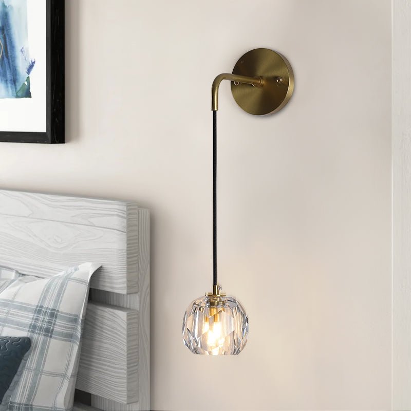 Lámpara de Pared Moderna de Cristal y Cobre con Acabado en Latón - Aplique Pared Ideal para Decoración de Interiores 0