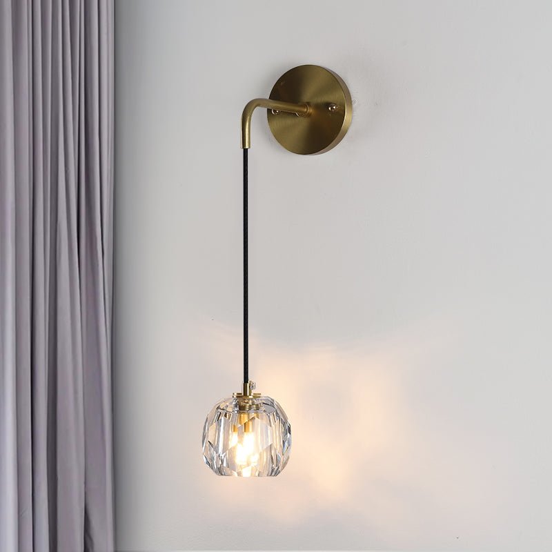 Lámpara de Pared Moderna de Cristal y Cobre con Acabado en Latón - Aplique Pared Ideal para Decoración de Interiores 1