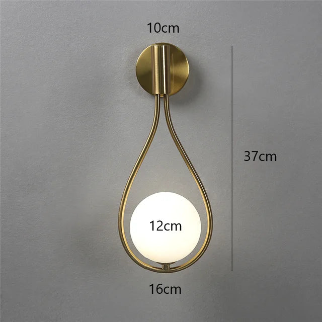 Lámpara de Pared Moderna de Esfera de Vidrio y Metal – Aplique Pared Elegante para Iluminación Suave y Acogedora 5