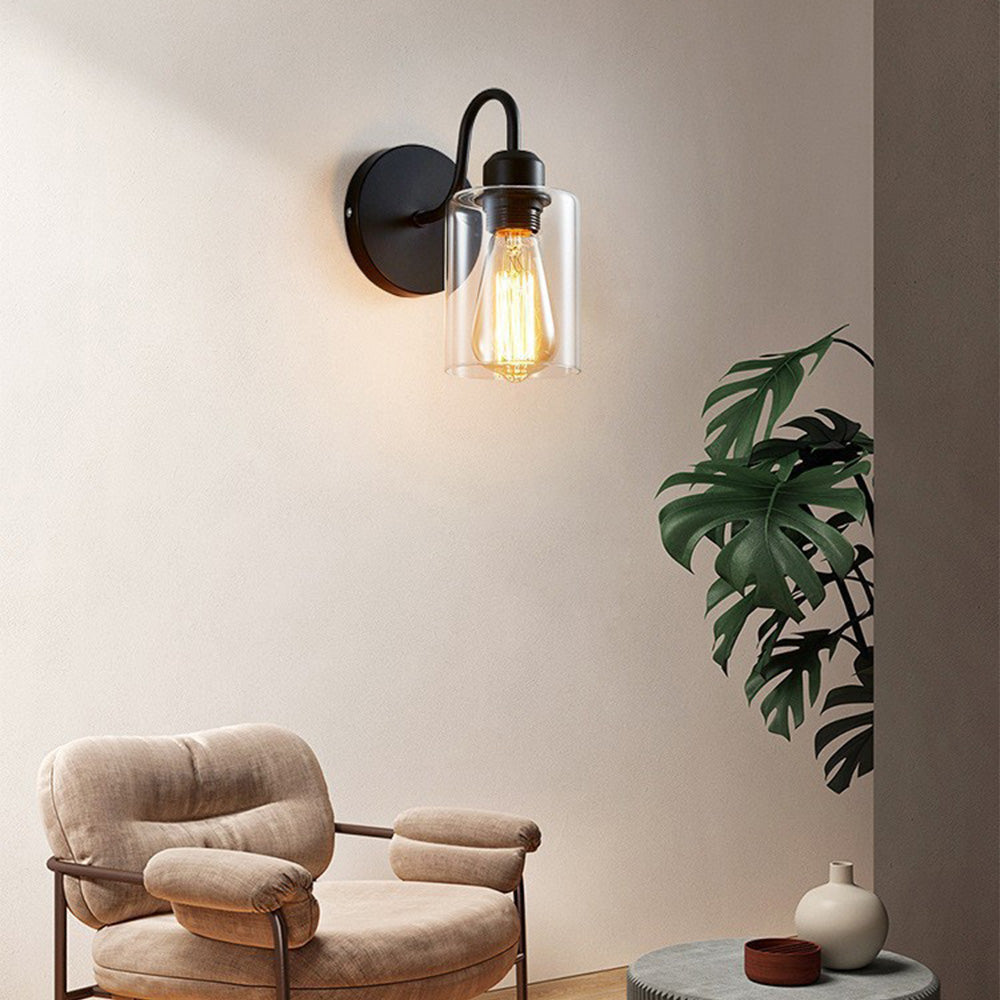 Lámpara de Pared Moderna de Hierro Negro para Sala de Estar - Iluminación Elegante y Minimalista 0