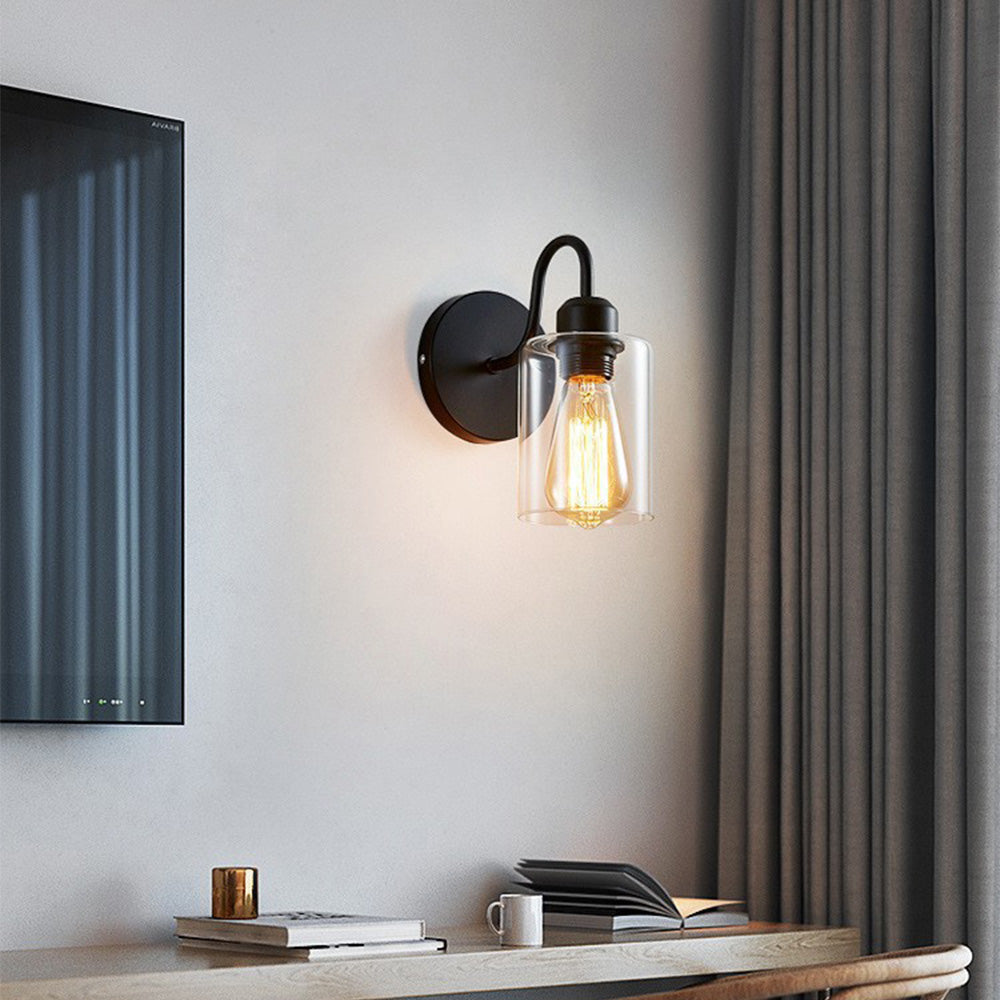 Lámpara de Pared Moderna de Hierro Negro para Sala de Estar - Iluminación Elegante y Minimalista 3