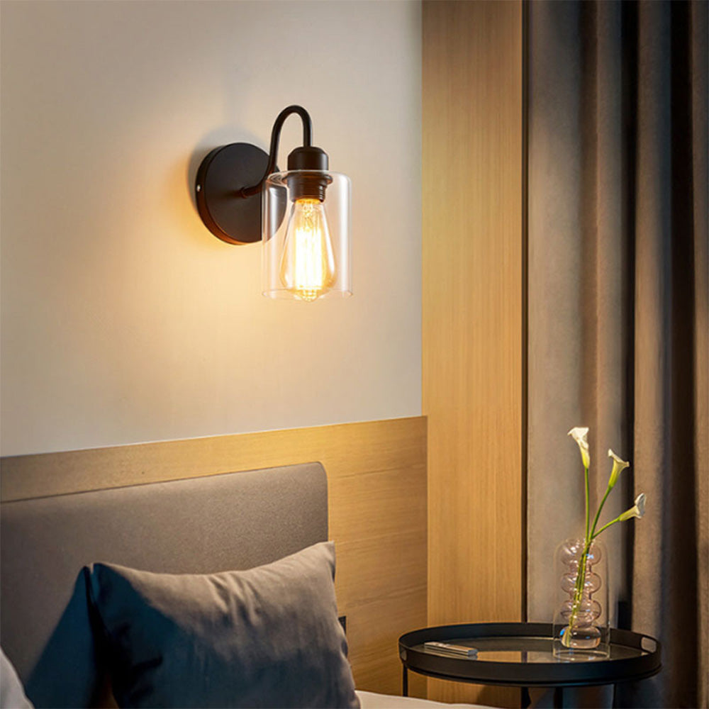 Lámpara de Pared Moderna de Hierro Negro para Sala de Estar - Iluminación Elegante y Minimalista 4