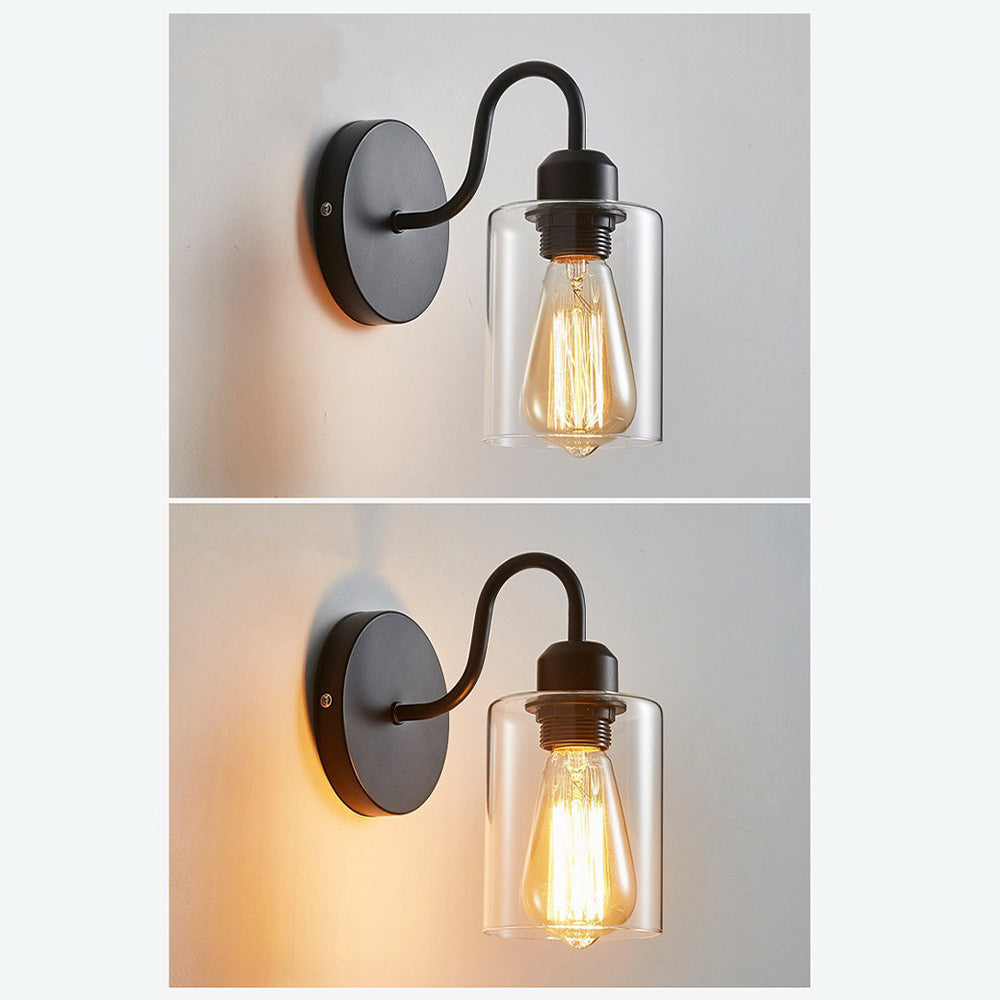 Lámpara de Pared Moderna de Hierro Negro para Sala de Estar - Iluminación Elegante y Minimalista 5