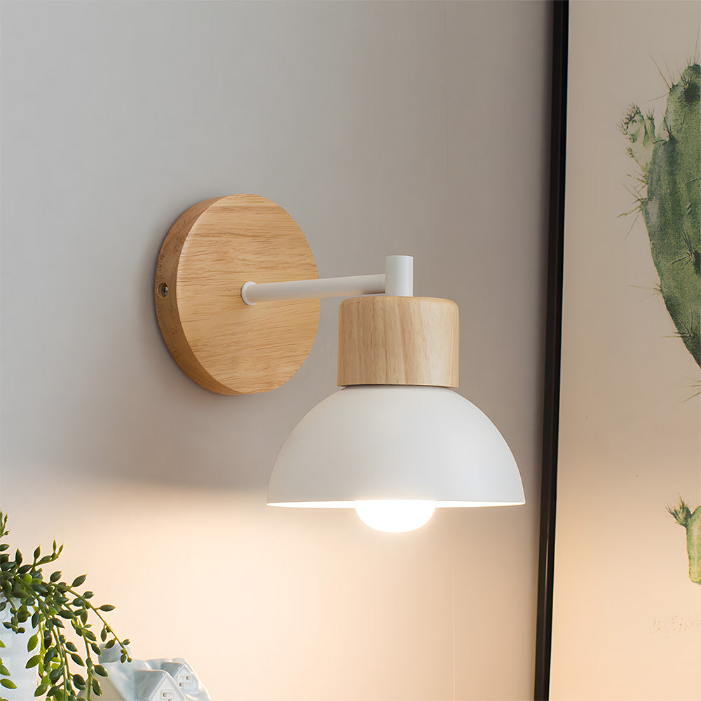 Lámpara de Pared Moderna de Madera para Dormitorio - Aplique Pared Elegante y Acogedor con Diseño Funcional 0