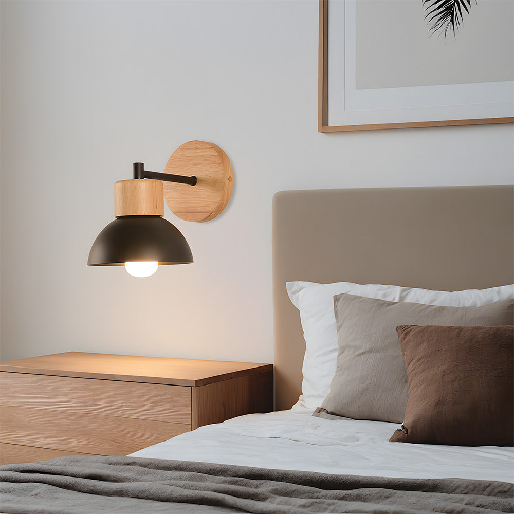 Lámpara de Pared Moderna de Madera para Dormitorio - Aplique Pared Elegante y Acogedor con Diseño Funcional 9