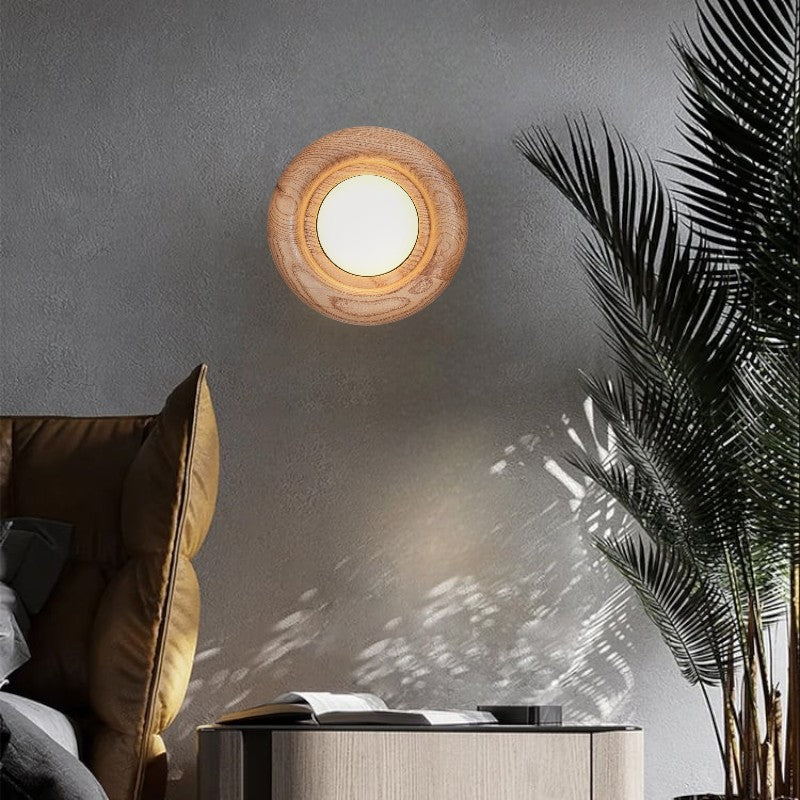 Lámpara de Pared Moderna de Madera y Acrílico con Luz LED Integrada – Aplique Pared Minimalista de 20 cm 2