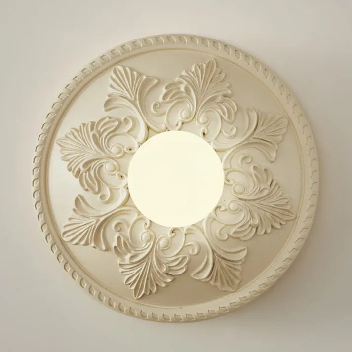 Lámpara de Pared Moderna de Resina Color Café con Leche, Aplique Pared Elegante de Diseño Contemporáneo, Ø 30 cm x H 12 cm 5