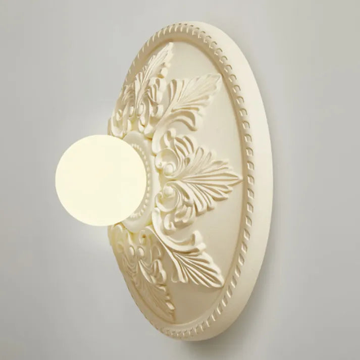 Lámpara de Pared Moderna de Resina Color Café con Leche, Aplique Pared Elegante de Diseño Contemporáneo, Ø 30 cm x H 12 cm 8