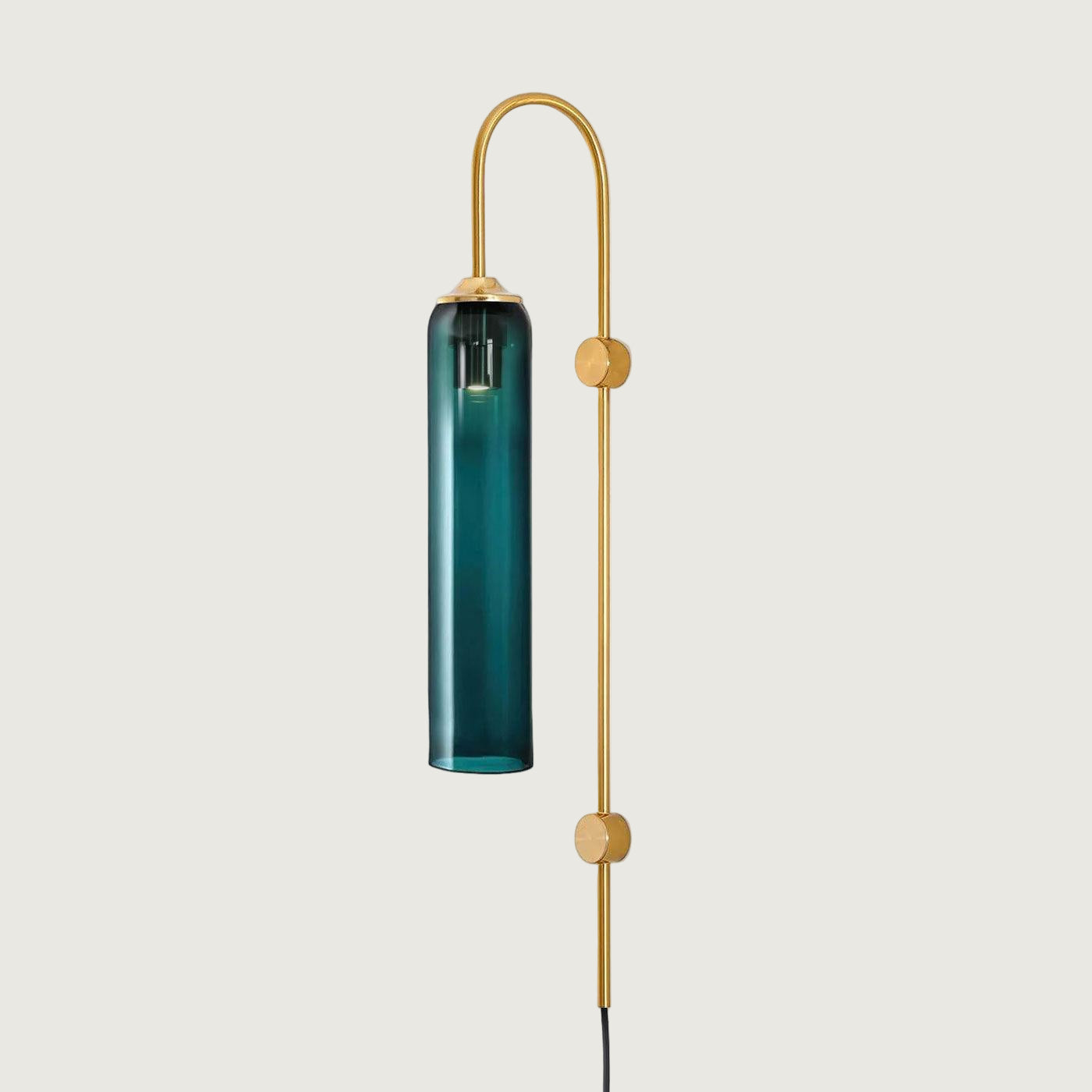 Lámpara de Pared Moderna de Vidrio con Acabados en Negro y Oro – Diseño Elegante y Sofisticado 0