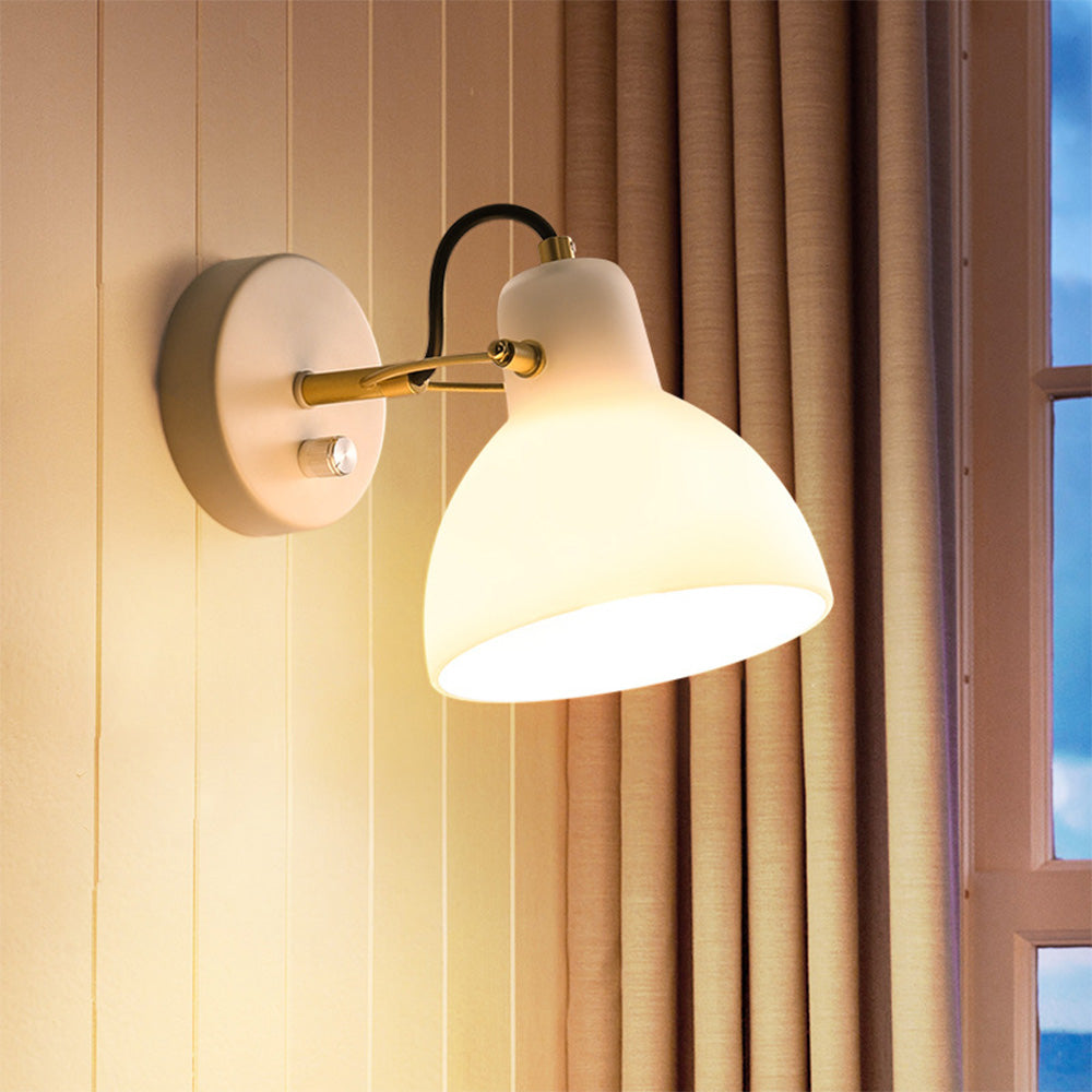 Lámpara de Pared Moderna de Vidrio para Dormitorio - Aplique de Pared Elegante y Sofisticado con Luz E27/E26 0
