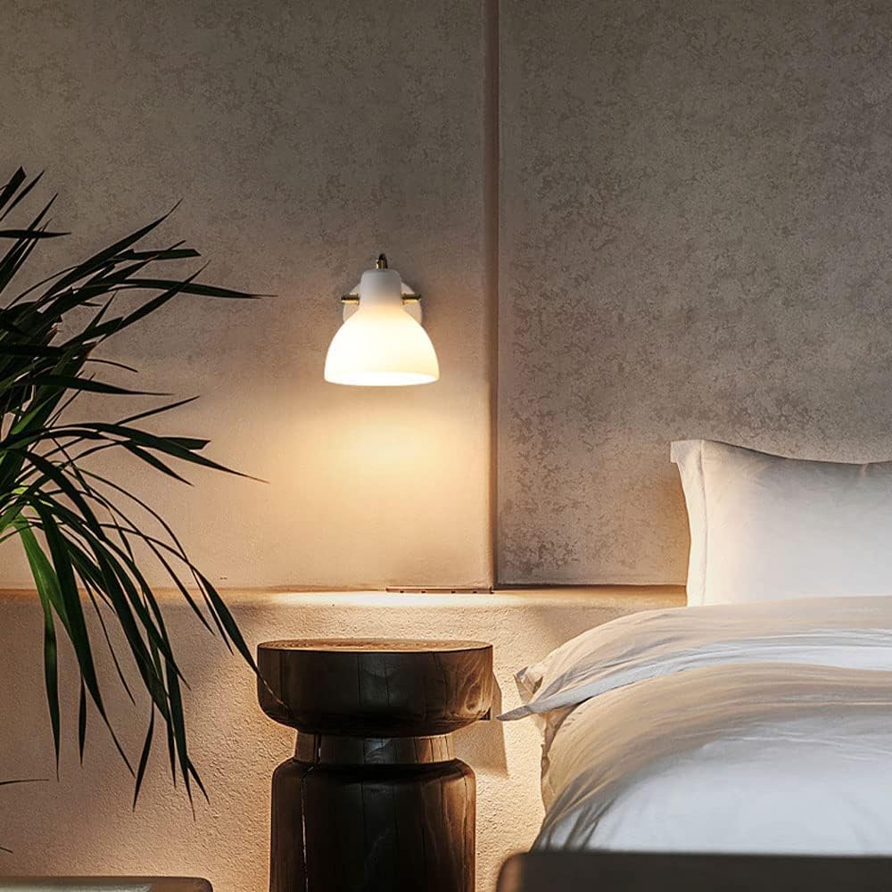 Lámpara de Pared Moderna de Vidrio para Dormitorio - Aplique de Pared Elegante y Sofisticado con Luz E27/E26 4