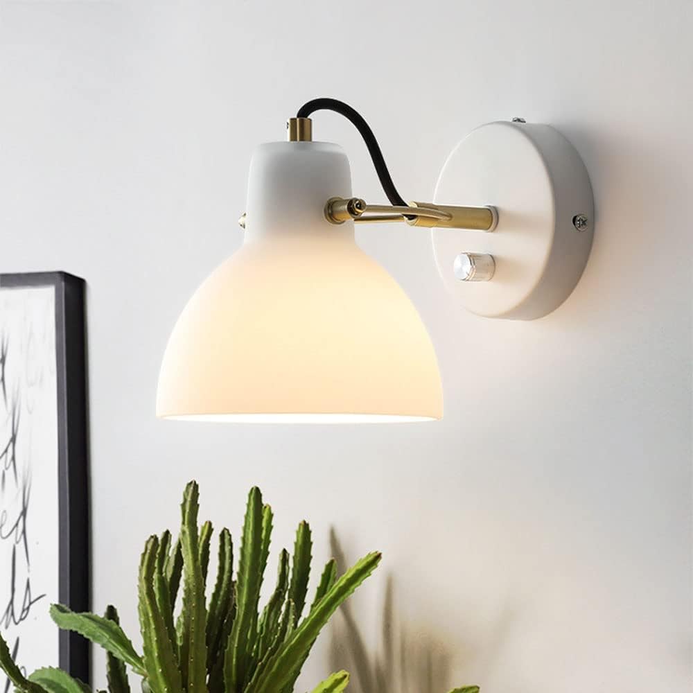 Lámpara de Pared Moderna de Vidrio para Dormitorio - Aplique de Pared Elegante y Sofisticado con Luz E27/E26 5
