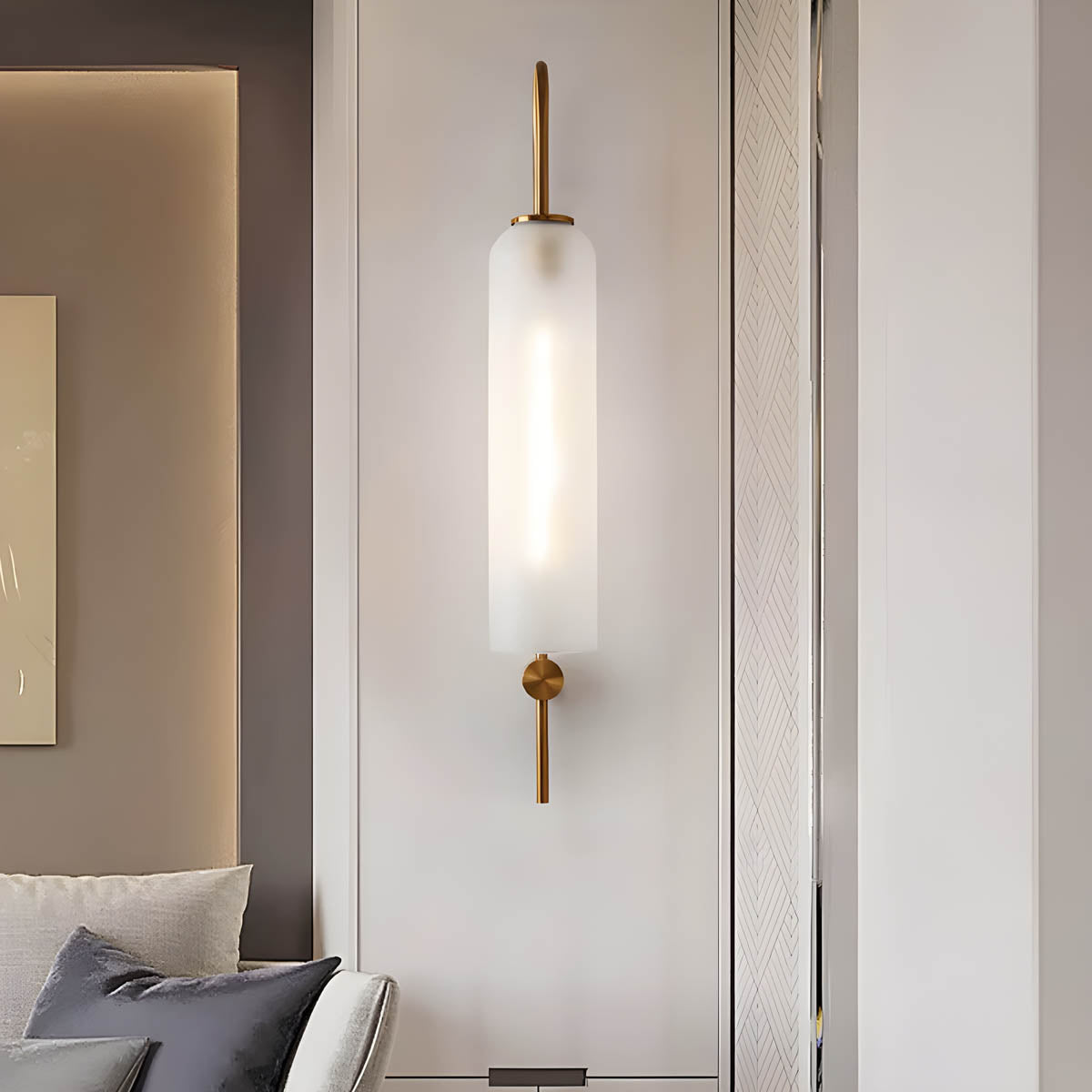 Lámpara de Pared Moderna de Vidrio y Hierro, Aplique Pared LED E27 con Diseño Elegante, Ideal para Decoración Interior 4