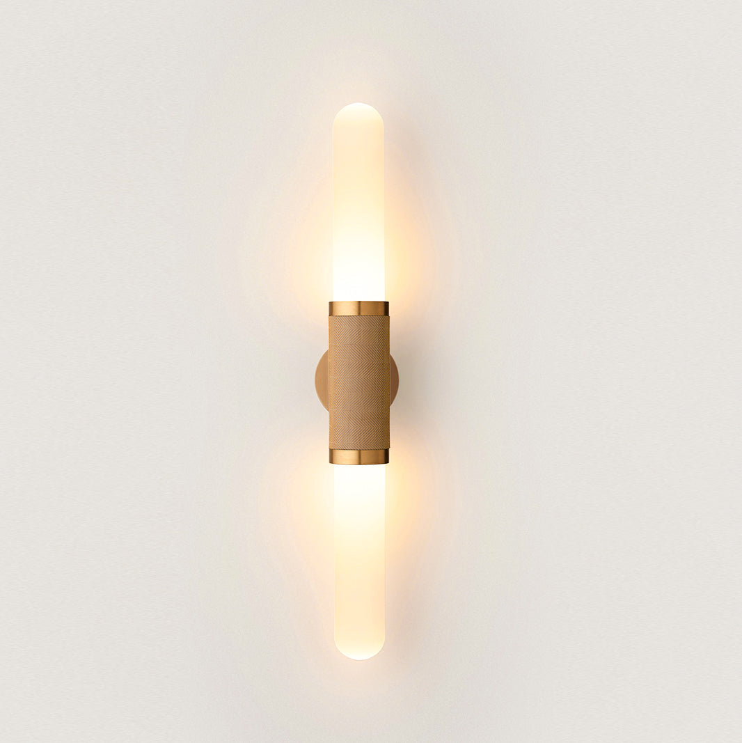 Lámpara de Pared Moderna en Oro con Pantalla de Vidrio – Aplique Pared Elegante para Interiores, Tamaño Doble 18cm x 90cm 10