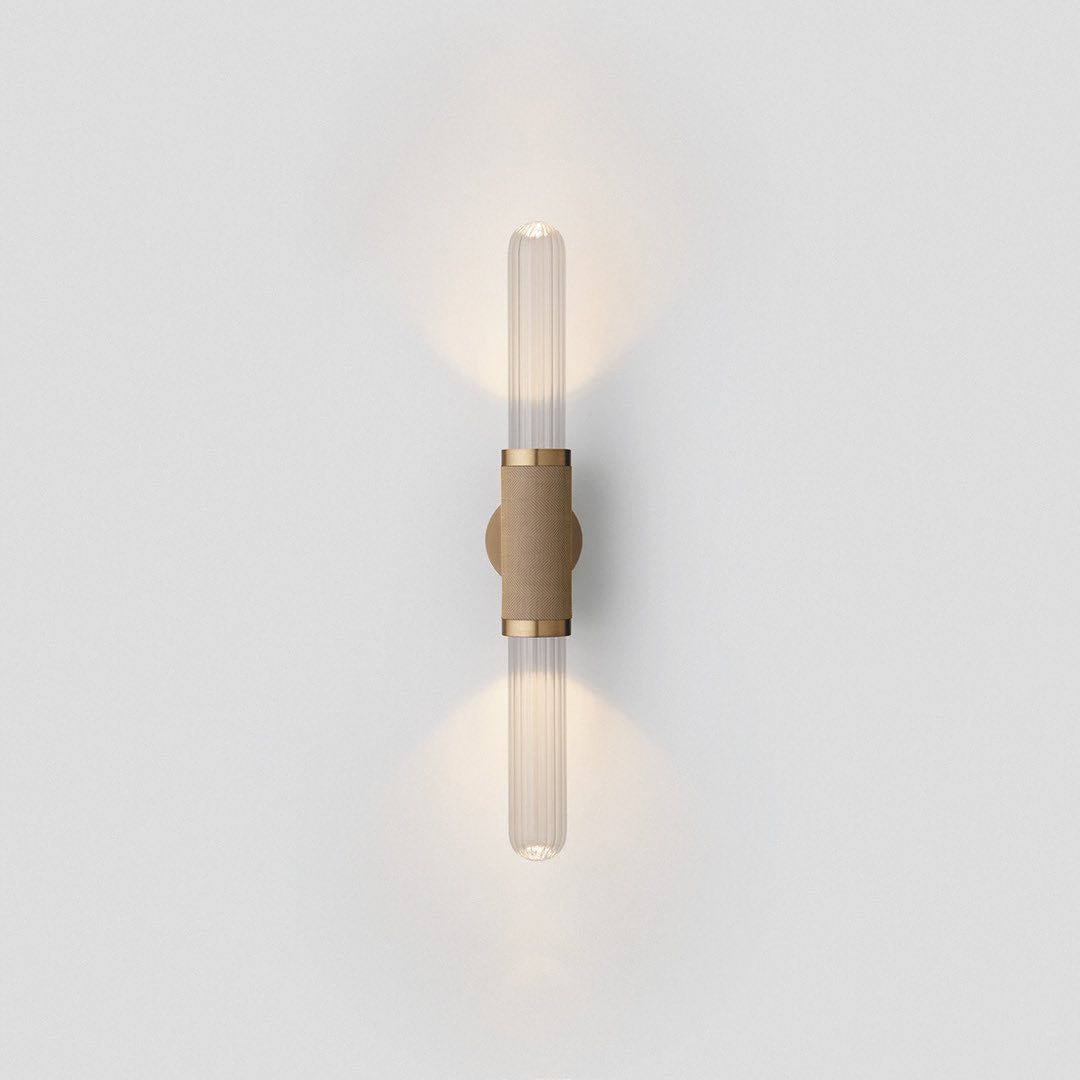 Lámpara de Pared Moderna en Oro con Pantalla de Vidrio – Aplique Pared Elegante para Interiores, Tamaño Doble 18cm x 90cm 6
