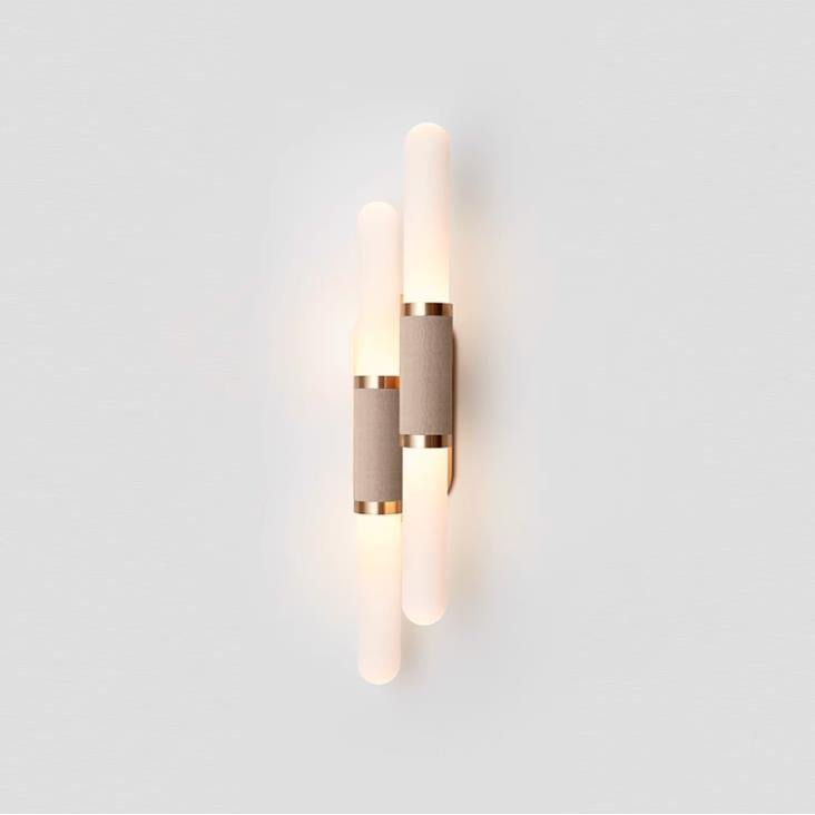 Lámpara de Pared Moderna en Oro con Pantalla de Vidrio – Aplique Pared Elegante para Interiores, Tamaño Doble 18cm x 90cm 9