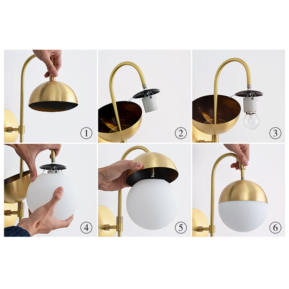 Lámpara de Pared Nórdica de Hierro y Vidrio, Aplique Pared Moderno para Comedor y Sala de Estar, Diseño Escandinavo 7