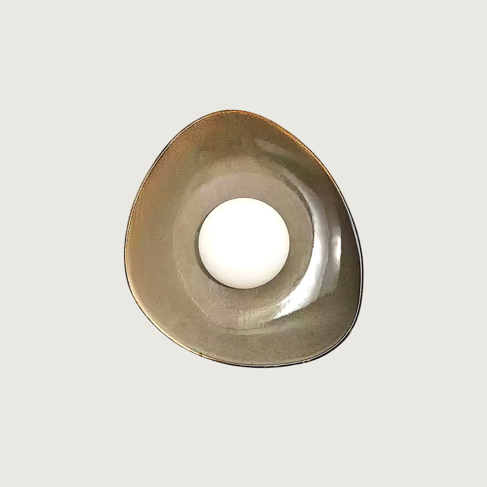 Lámpara de Pared Pebble Tray con Diseño Orgánico y Luz Ambiental – Cerámica y Vidrio 0