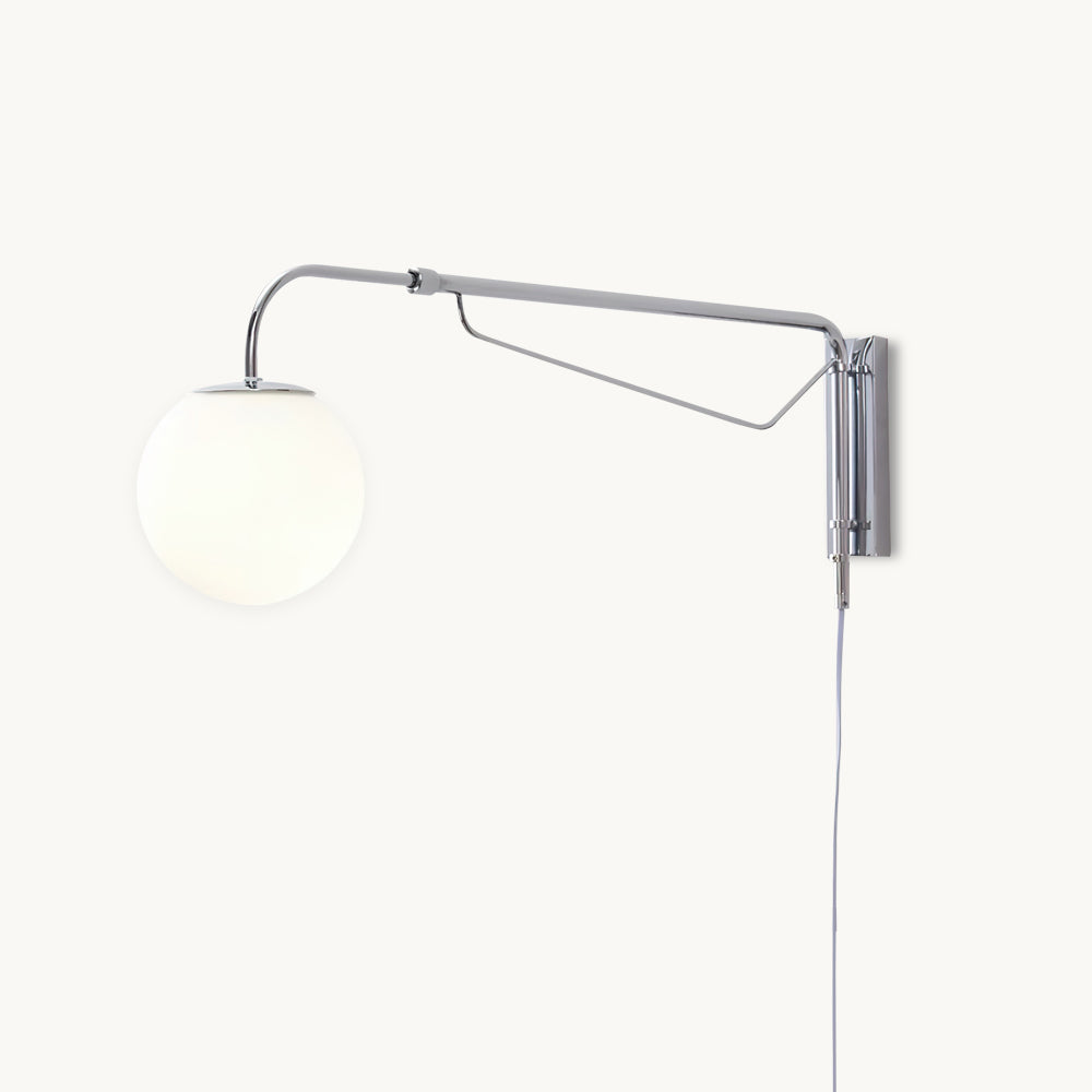 Lámpara de Pared Plug-In Minimalista con Brazo Ajustable y Difusor Acrílico 1