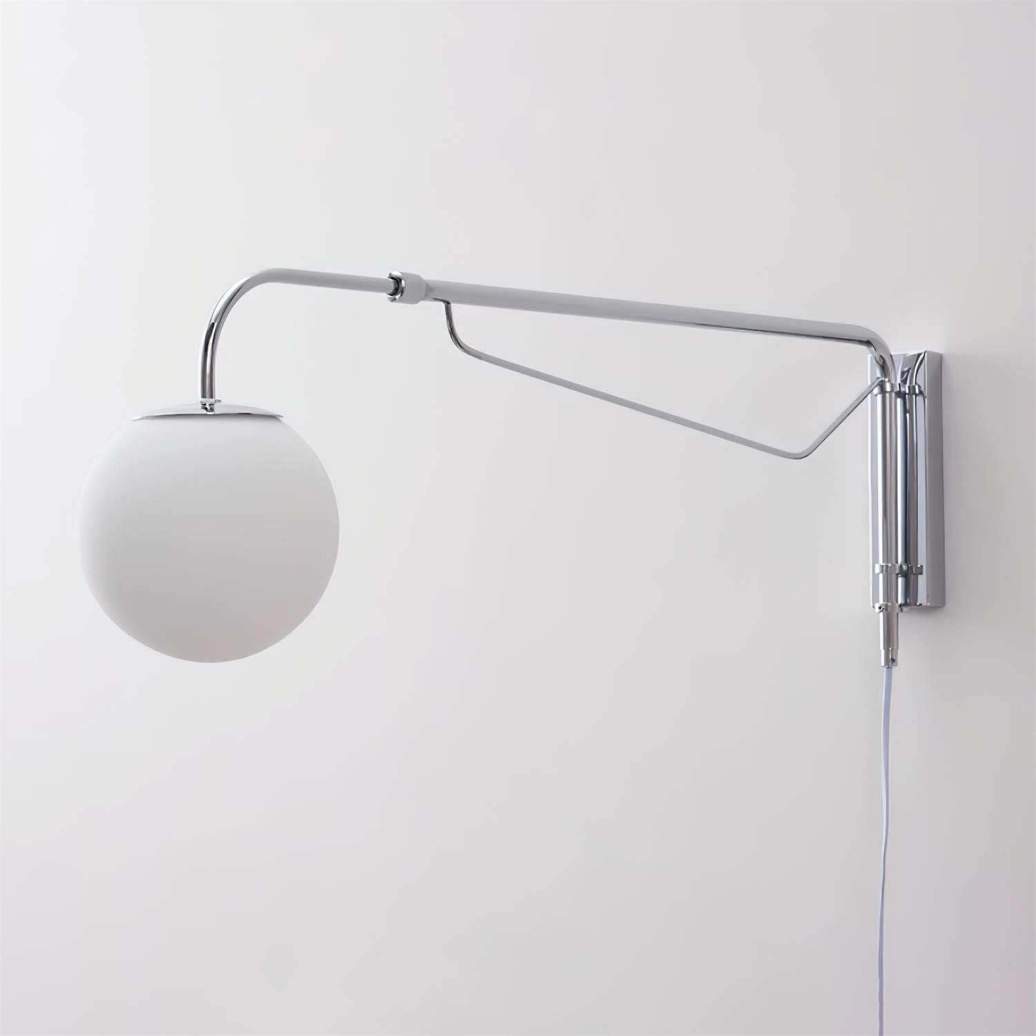 Lámpara de Pared Plug-In Minimalista con Brazo Ajustable y Difusor Acrílico 7