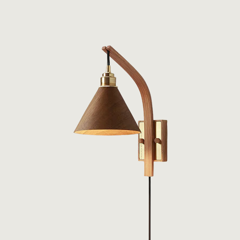Lámpara de Pared Plug In de Madera con Diseño Moderno y Luz Cálida 11