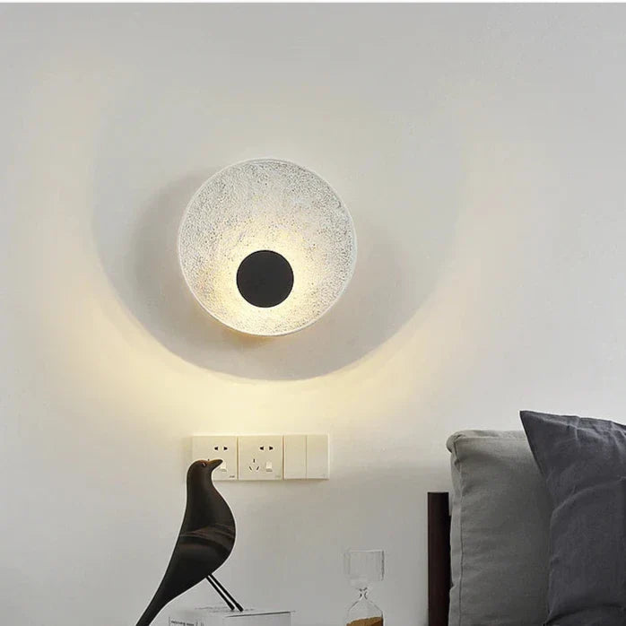 Lámpara de Pared Redonda Forma de Luna con Luz LED, Acabado Blanco Moderno - Apliques de Pared Decorativos para Hogar 0