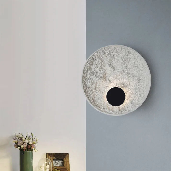 Lámpara de Pared Redonda Forma de Luna con Luz LED, Acabado Blanco Moderno - Apliques de Pared Decorativos para Hogar 2