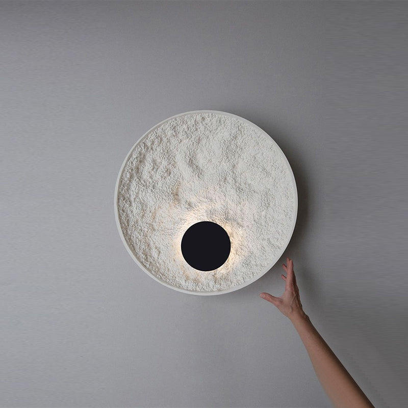 Lámpara de Pared Redonda Forma de Luna con Luz LED, Acabado Blanco Moderno - Apliques de Pared Decorativos para Hogar 4