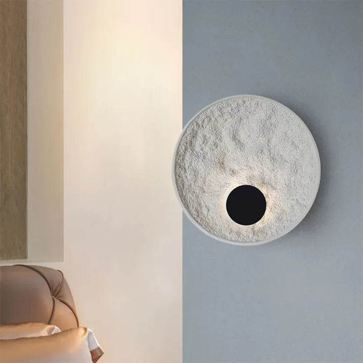Lámpara de Pared Redonda Forma de Luna con Luz LED, Acabado Blanco Moderno - Apliques de Pared Decorativos para Hogar 6