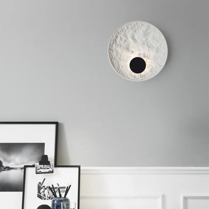 Lámpara de Pared Redonda Forma de Luna con Luz LED, Acabado Blanco Moderno - Apliques de Pared Decorativos para Hogar 7