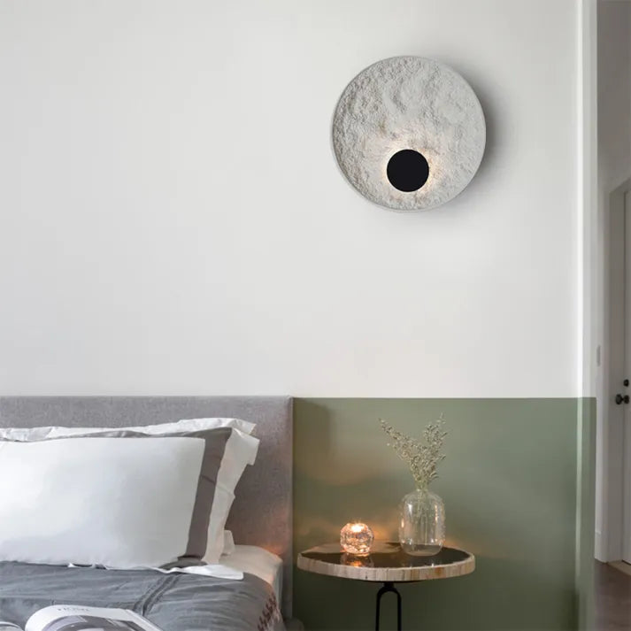 Lámpara de Pared Redonda Forma de Luna con Luz LED, Acabado Blanco Moderno - Apliques de Pared Decorativos para Hogar 8
