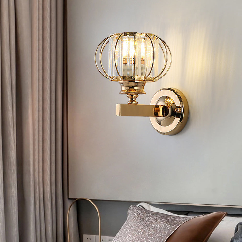 Lámpara de Pared Redonda de Cristal Contemporánea – Diseño Elegante para Pasillos y Salas, E27, Hierro y Cristal 3