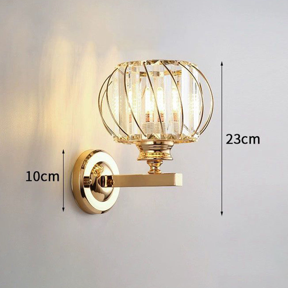 Lámpara de Pared Redonda de Cristal Contemporánea – Diseño Elegante para Pasillos y Salas, E27, Hierro y Cristal 5