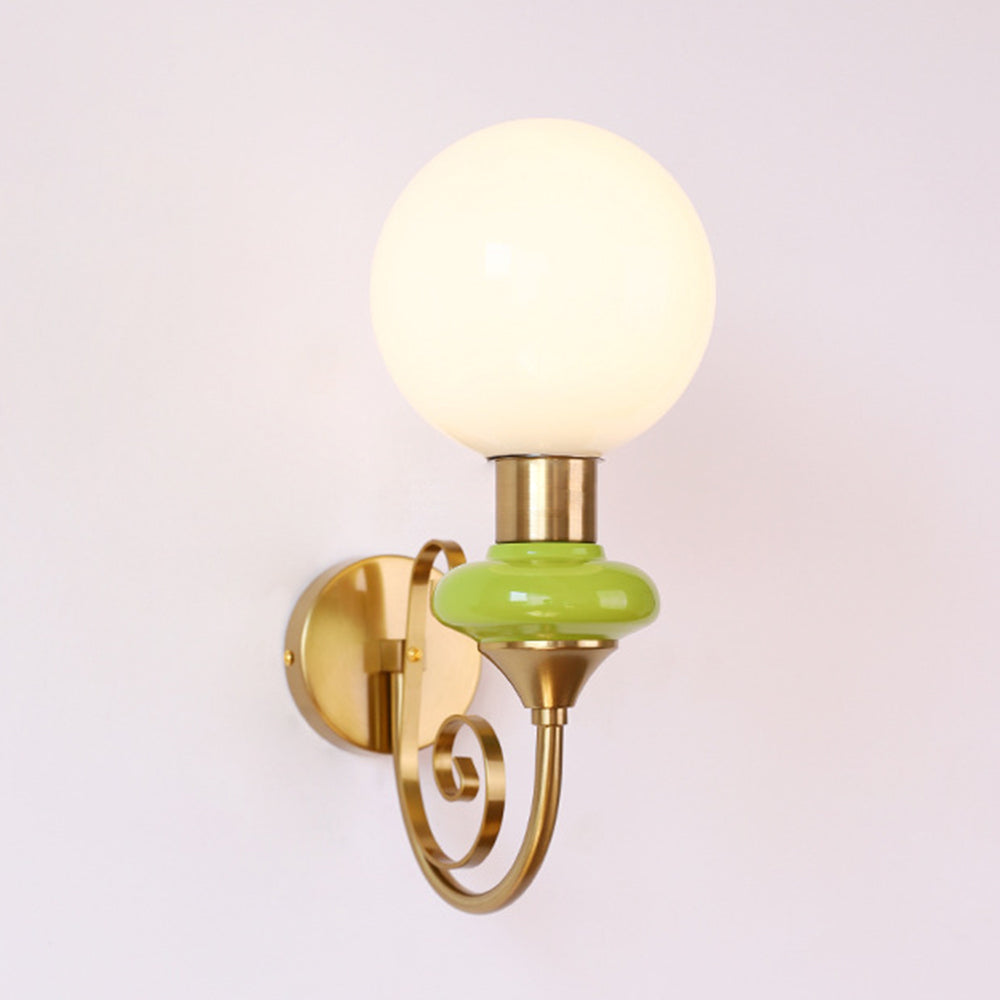 Lámpara de Pared Retro Francesa de Vidrio, Aplique Pared Clásico con 1 Luz E27 para Decoración Elegante 3